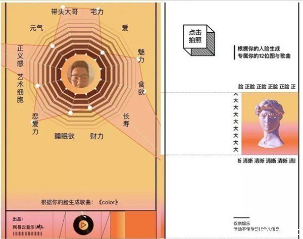 《网易云》刷脸生成12位图怎么玩