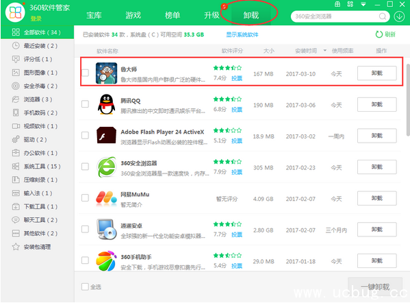 《360安全卫士》怎么卸载鲁大师软件